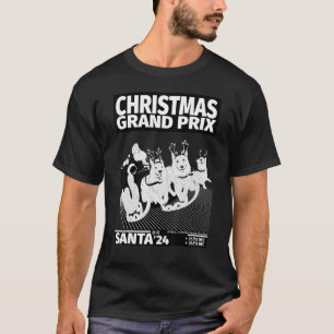 Camiseta Santa Claus Sleigh Racing Retro Xmas Motor Sport A