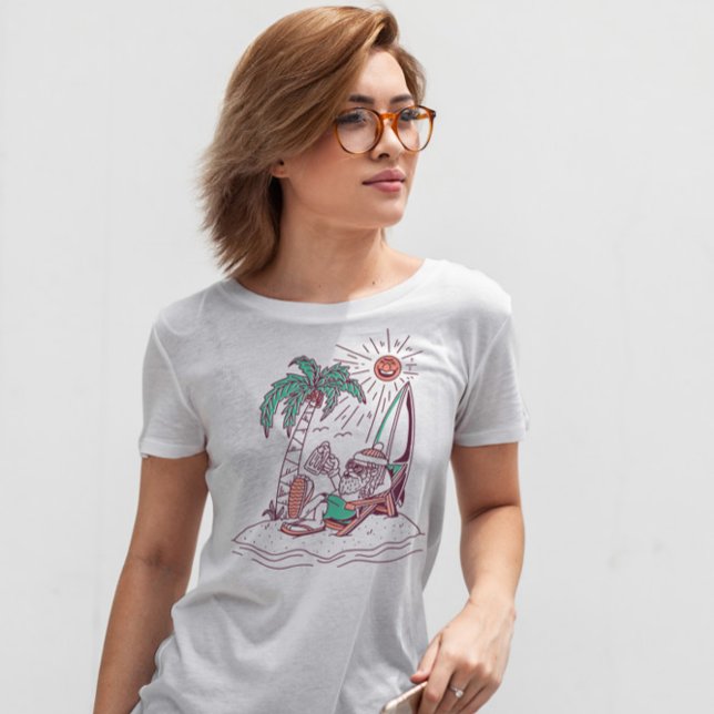 Camiseta Santa Claus Summer Beach (Criador carregado)