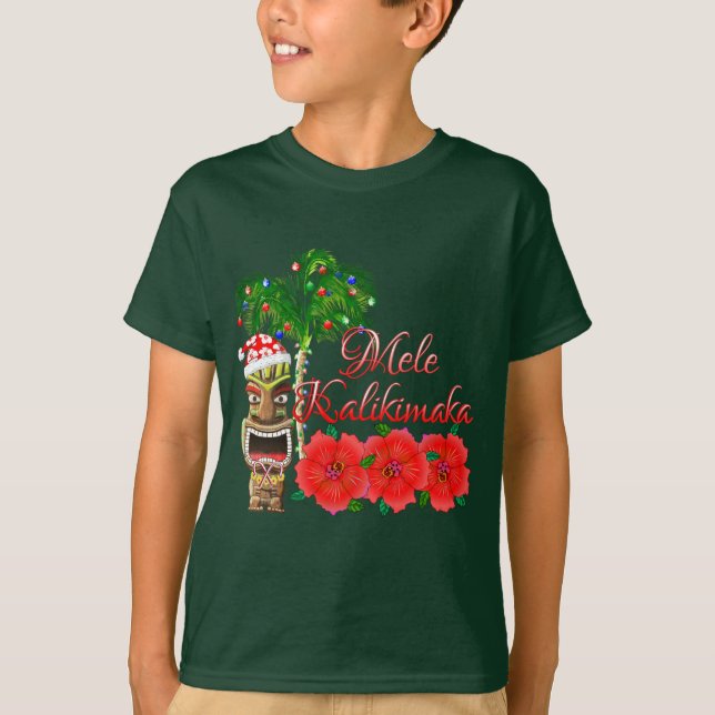Camiseta Santa Claus Tiki Mele Kalikimaka (Frente)