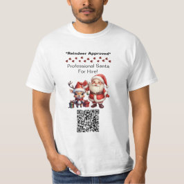 Camiseta Santa Claus Two Sides Business Card Edit QR Code