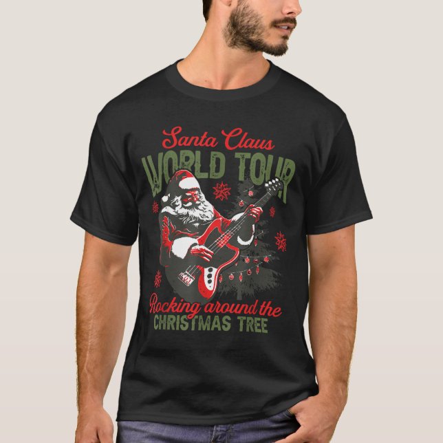 Camiseta Santa Claus World Tour Rocking Around The Christma (Frente)