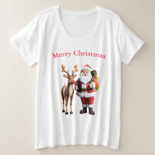 Camiseta Santa Clause e sua rena