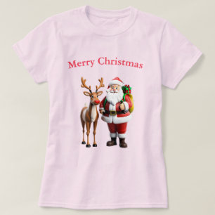 Camiseta Santa Clause e sua rena