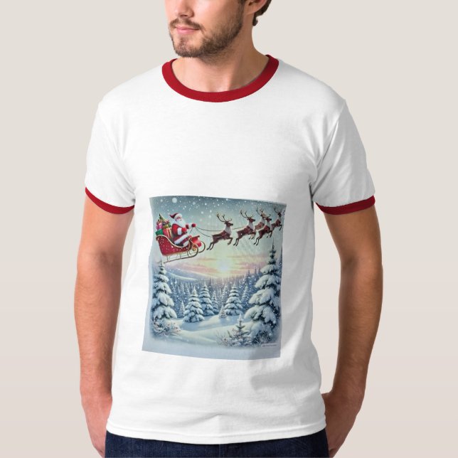Camiseta Santa Clause Rain Deer T Shirt (Frente)