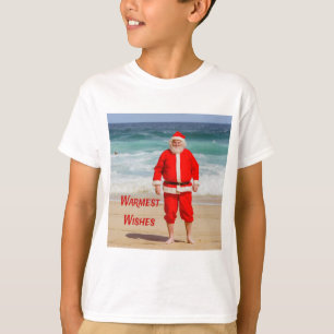Camiseta Santa Cláusula sobre o Aquecimento da Praia Desej
