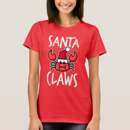 Camiseta Santa Claws Natal do New England Caranguejo Festa