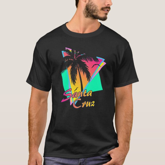 Camiseta Santa Cruz CA California 70s 80s Summer Retro Eigh (Frente)