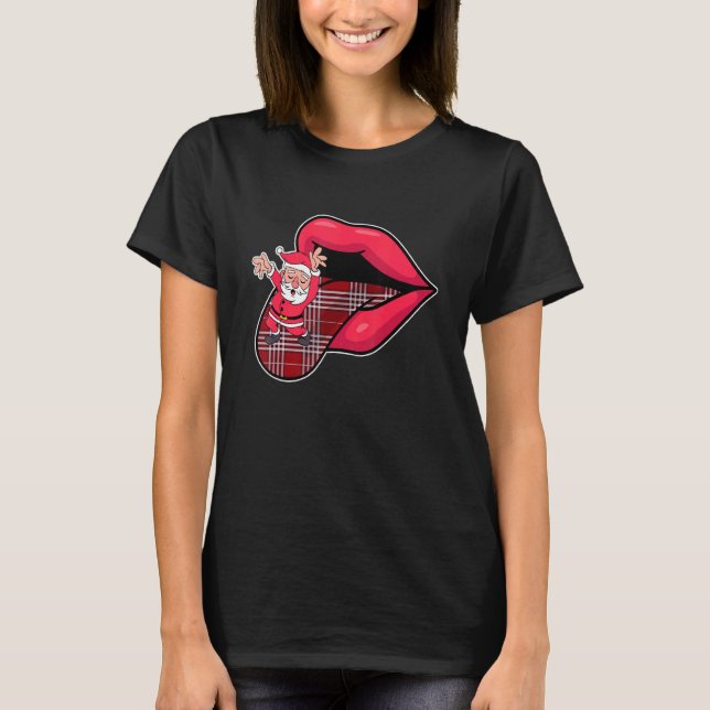 Camiseta Santa Dancing Tongue Out Christmas Pajama  X mas P (Frente)