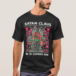 Camiseta Santa Devil Gothic Occult Ugly Christmas Satan 666