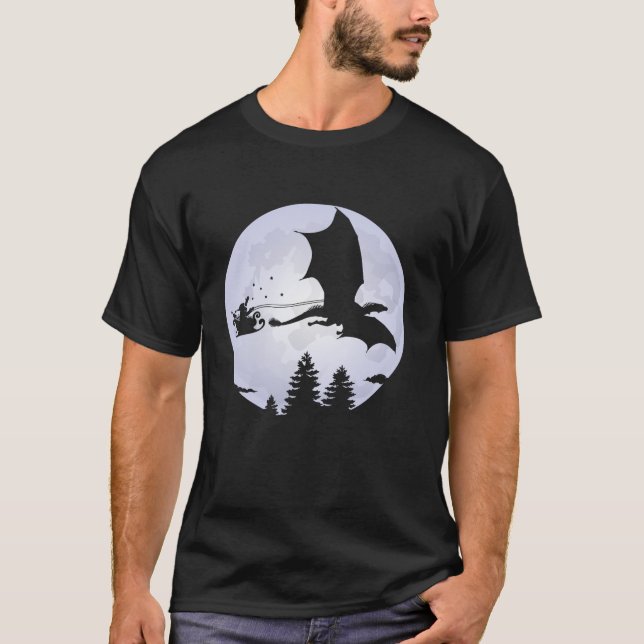 Camiseta Santa Dragon Sleigh Christmas Santa Dragon Full Mo (Frente)