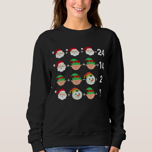 Camiseta Santa Elf Snowman Equation Math Teacher Christmas (Frente)