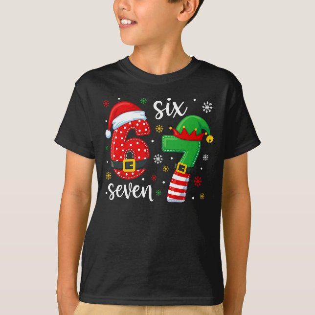 Camiseta Santa & Elf themed 67 Meme (Frente)