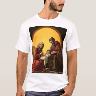 Camiseta Santa Família Jesus Maria e José Homens Tee