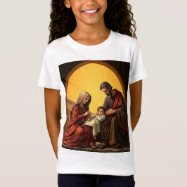 Camiseta Santa Família Jesus Maria e José Menino Tee