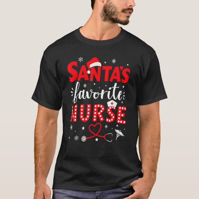 Camiseta Santa Favorite Nurse For Christmas In Hospital (Frente)