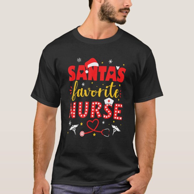 Camiseta Santa Favorite Nurse For Christmas In Hospital (Frente)