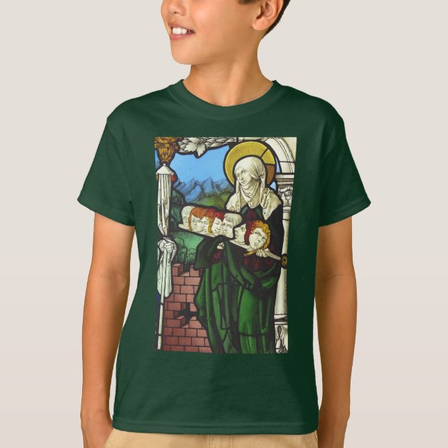 Camiseta Santa Felicidade e as cabeças de seus sete filhos (Frente)