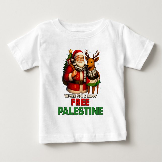 Camiseta Santa for Palestine – Christmas Peace (Frente)