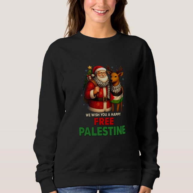 Camiseta Santa for Palestine – Christmas Peace (Frente)