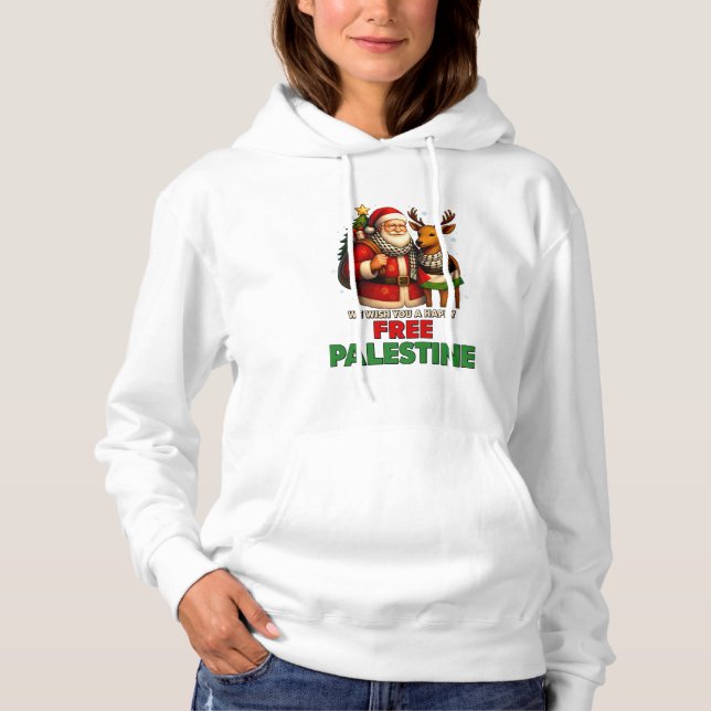 Camiseta Santa for Palestine – Christmas Peace (Frente)