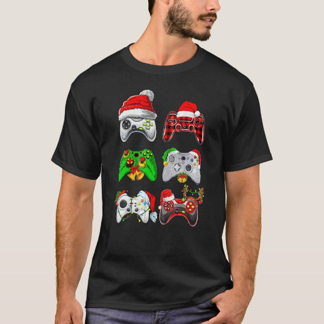 Camiseta Santa Gamer Controller Gaming Christmas Boys Kids  (Frente)