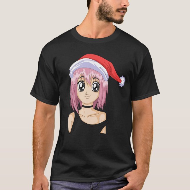 Camiseta santa girl christmas anime (Frente)