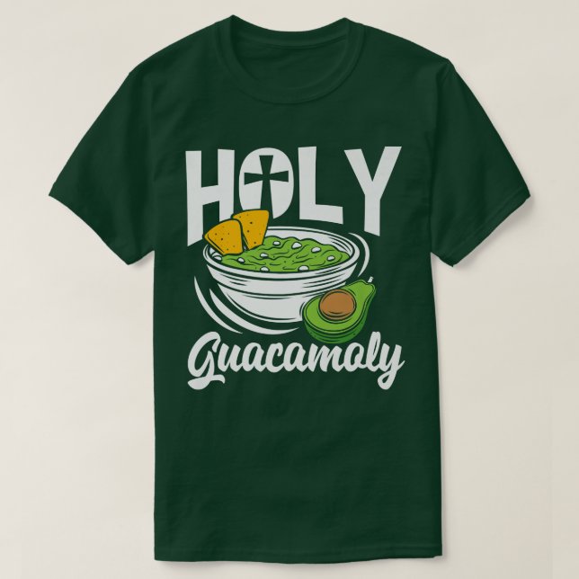 Camiseta Santa Guacamoly Funny Guacamole Avocado Comida Veg (Frente do Design)