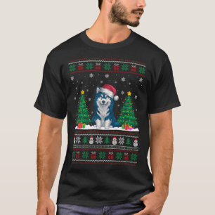 Camiseta Santa Hat Alaskan Klee Kai Dog Xmas Tree Lights Ug