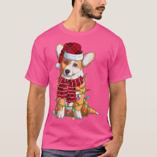 Camiseta Santa Hat Corgi Cachorás Natal Pijamas Xmas Homens