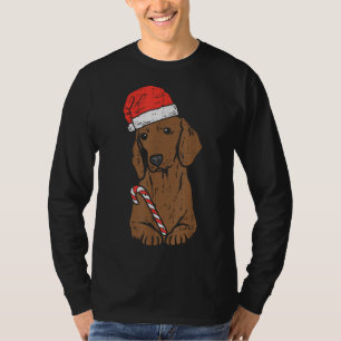 Camiseta Santa Hat Dachshund Wiener Dog Natal
