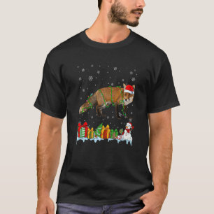 Camiseta Santa Hat Fox Christmas Lights