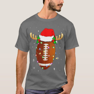 Camiseta Santa Hat Futebol Reindee Natal Luzes Felizes