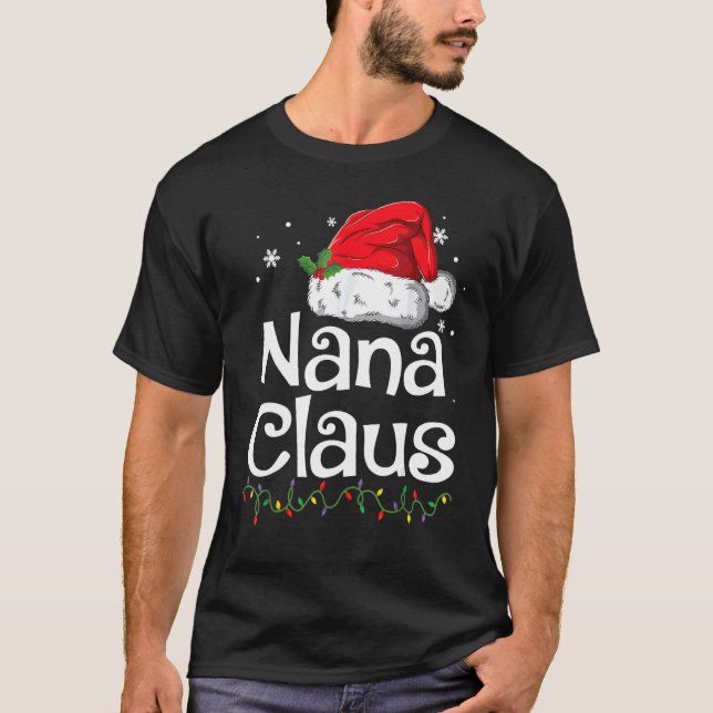 Camiseta Santa Hat  Matching Family Christmas Pajamas Nana  (Frente)