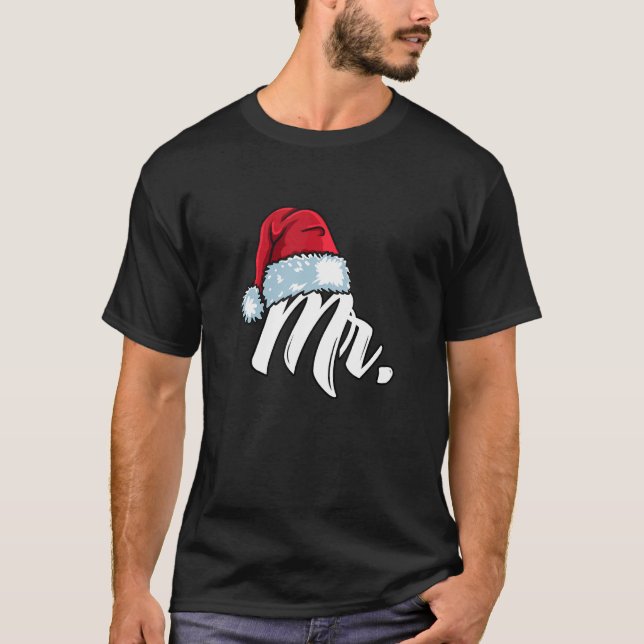 Camiseta Santa Hat Mr  Partner Outfit For Christmas (Frente)