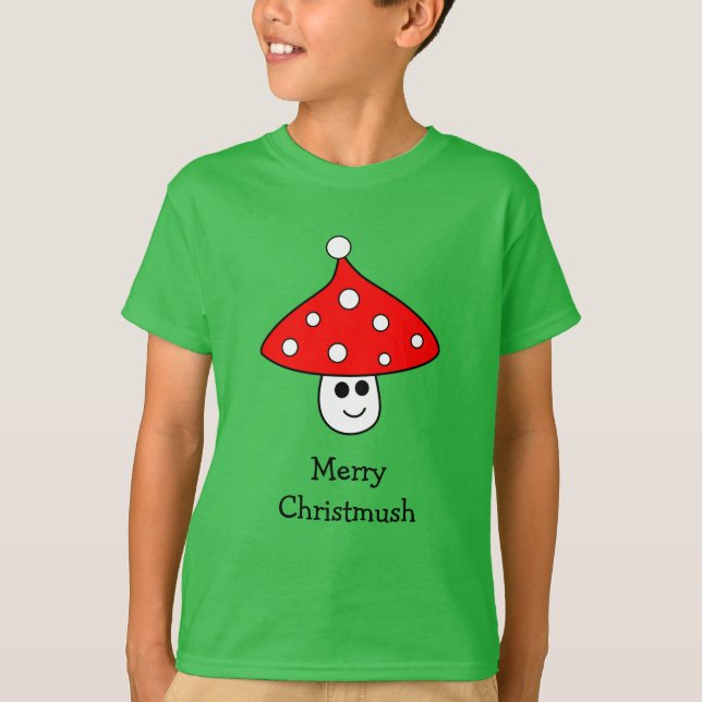Camiseta Santa Hat Mushroom (Criança) (Frente)