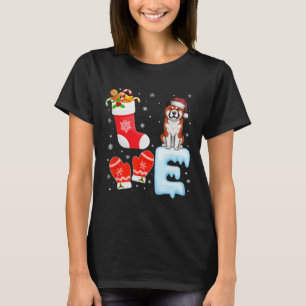 Camiseta Santa Hat Natal Stocks Holiday Akita Dog Lov