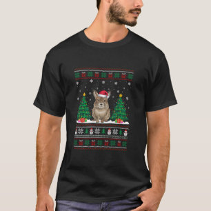Camiseta Santa Hat Pika Árvore de Natal Luz Feia