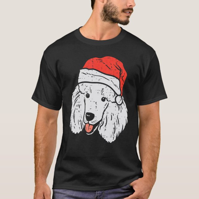 Camiseta Santa Hat Poodle Christmas Xmas Dog  Owner Men Wom (Frente)