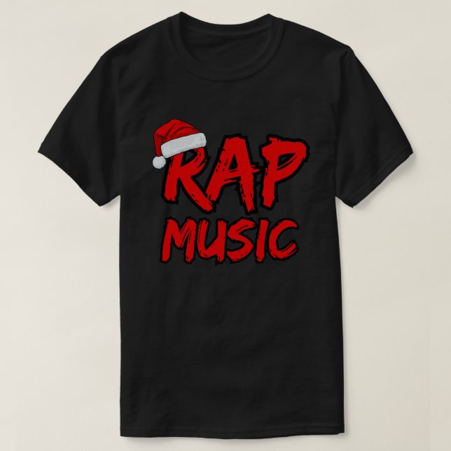 Camiseta Santa Hat Rap Music Christmas  (Frente do Design)