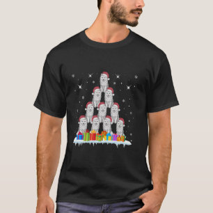Camiseta Santa Hat Samoyed Dog Aproxima Homens Mulheres Cri