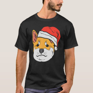 Camiseta Santa Hat Shiba Inu Akita Akita Japonês Doge Chri