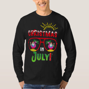 Camiseta Santa Hat Sunglass Natal Em Julho De Verão