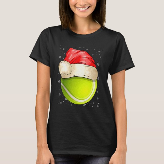 Camiseta Santa Hat Tennis Christmas Cute Sport  Ugly Xmas (Frente)