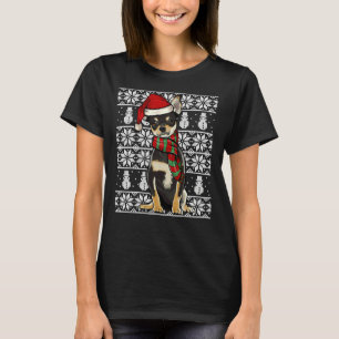 Camiseta Santa Hat Xmas Black Chihuahua Feia Natal