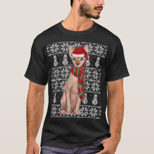 Camiseta Santa Hat Xmas Sphynx Cat Feia Natal