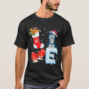 Camiseta Santa Hat Xmas Stoking Holiday Alaskan Klee Kai D