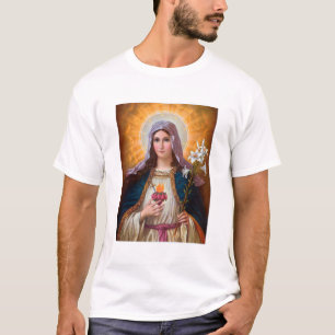 Camiseta Santa mãe Mary Immaculada Coração, fé Católica