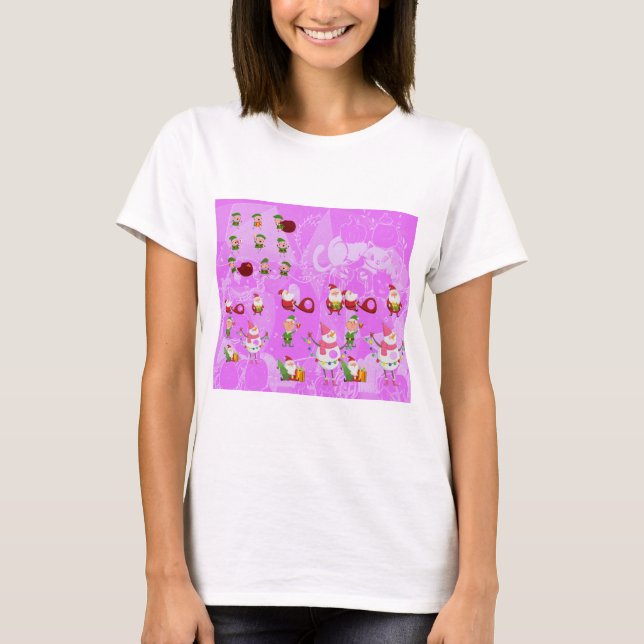 Camiseta Santa Magical Pink New Year  (Frente)