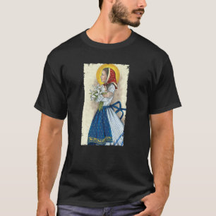 Camiseta Santa Maria Goretti Pureza Santos Católicos Lírio