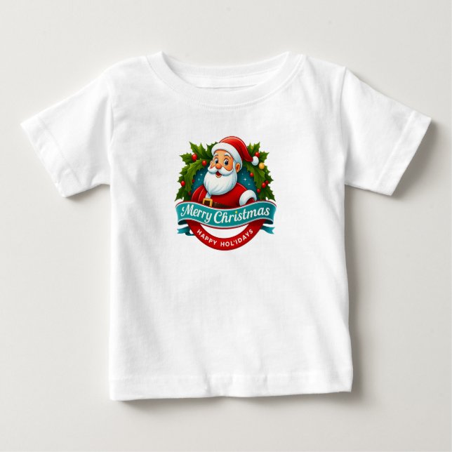 Camiseta Santa Merry Christmas Happy Holidays (Frente)